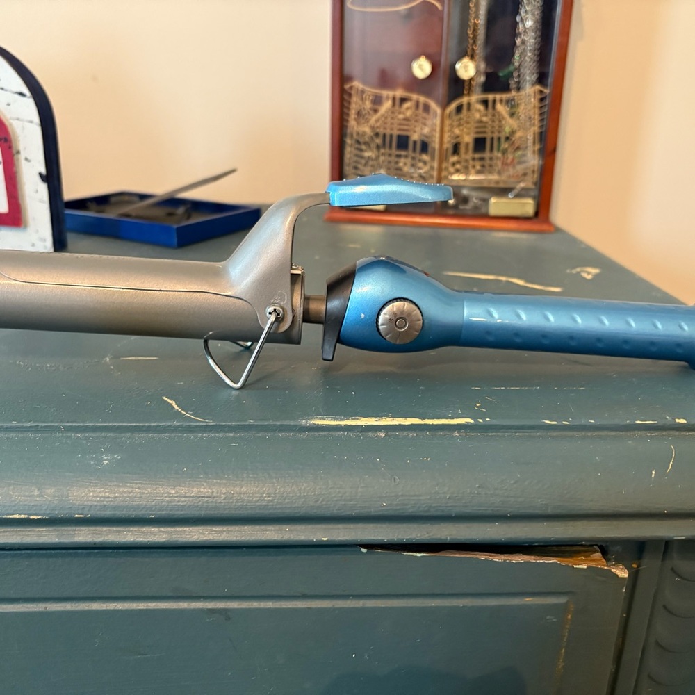 Blue and Silver Curling Iron